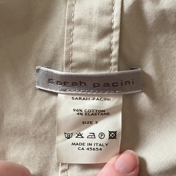 Sarah Pacini Khaki Jacket with Buckle Closure - Picture 9 of 9